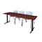 Cain Rectangle Tables > Training Tables > Cain Training Table & Chair Sets, 84 W, 24 L, 29 H, Cherry MTRCT8424CH47GY - alternate 1